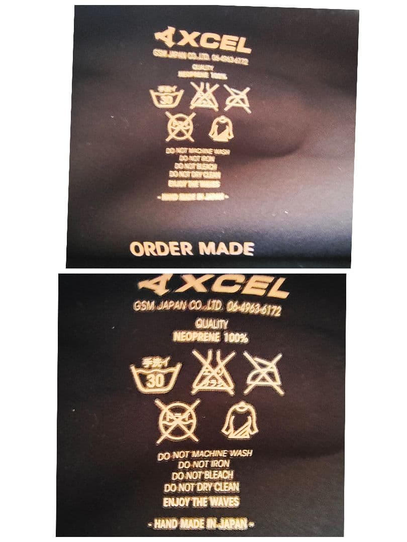 【超美品】XCEL フルスーツ ノンジップ 5×3 ブラック/ゴールド 日本製