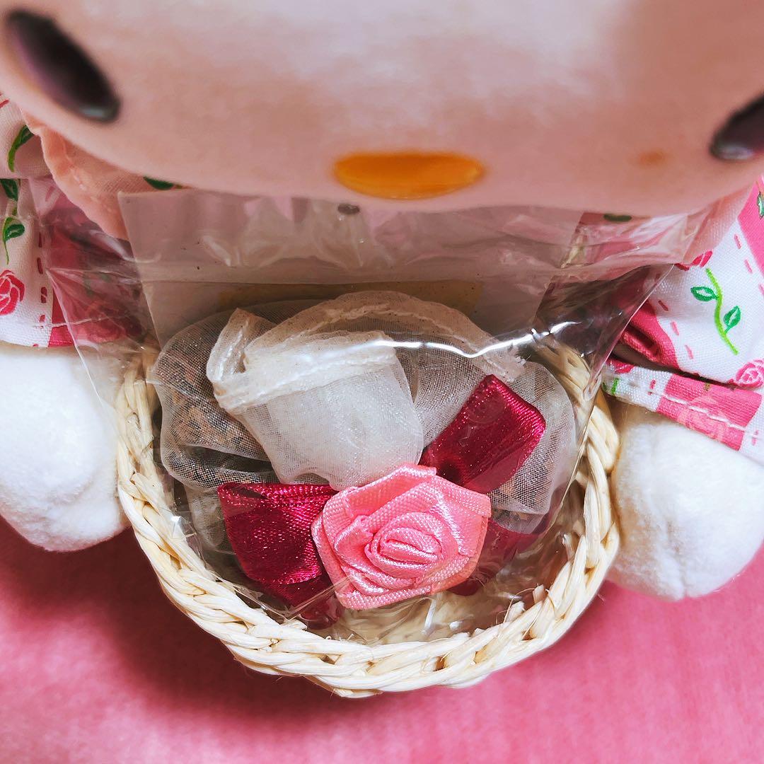 希少レア　ハローキティ　ぬいぐるみ　バラ　2000年製 平成レトロ　サンリオ