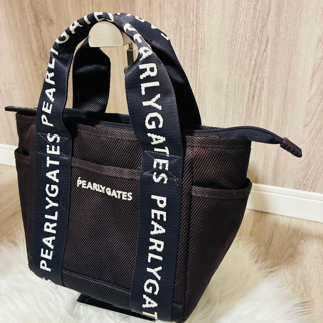 パーリーゲイツ　カートバッグ　ロゴ総柄　PG ニコちゃん　ネイビー