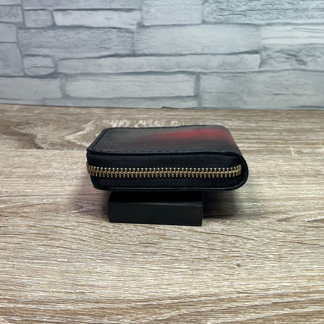 ミドルルアーワレット　本革レザー　手染めアンティークレッド　ハンドメイド　渓流