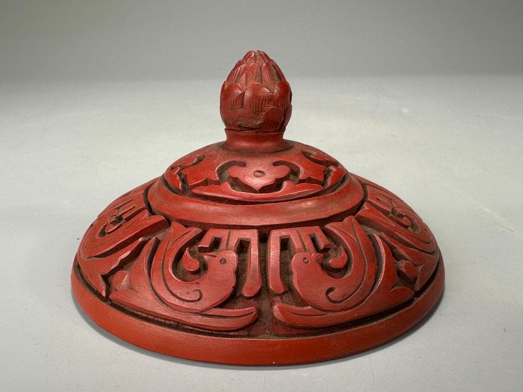 中国漆器　堆朱香炉