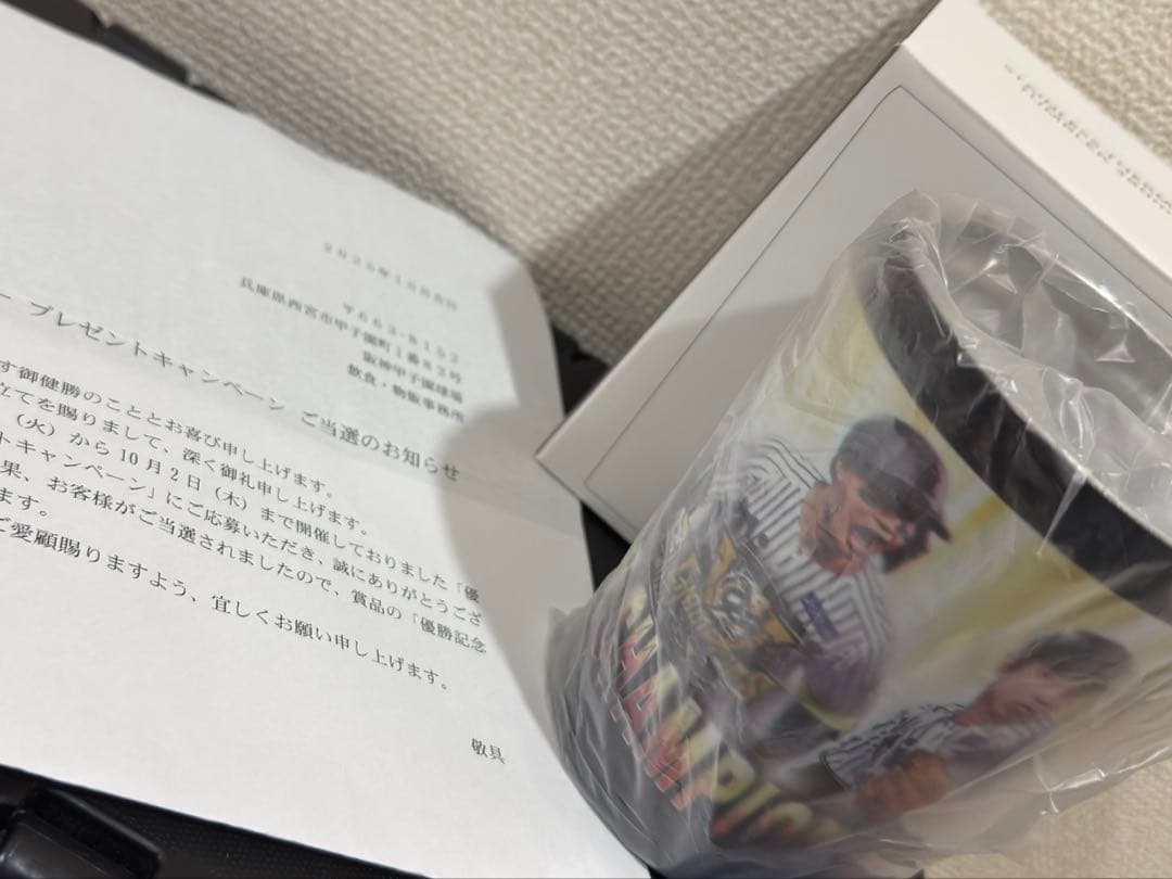 阪神タイガース 優勝記念タンブラー 甲子園 森下 石井 村上 坂本 近本