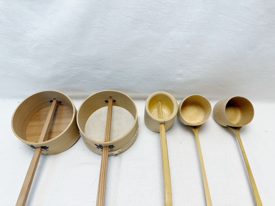 ほぼ未使用 茶道具 柄杓 掻器 水漉杓 差通し 水屋杓 等 5点セット 元箱