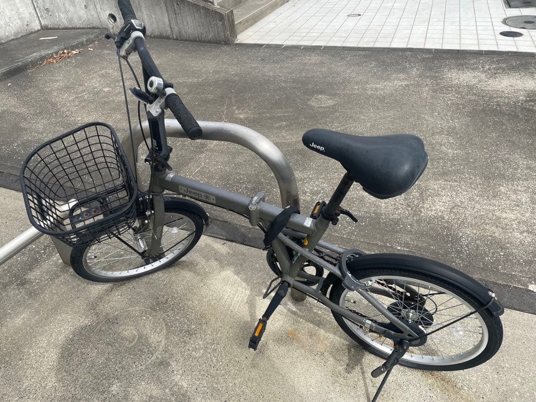 Jeep 折りたたみ自転車 グレー 前面バスケット付き