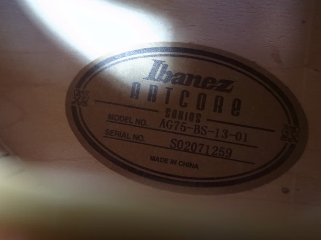 マ*シ様 美品　Ibanez AG75 BS　コンパクト　 フルアコ　ほぼ未使用