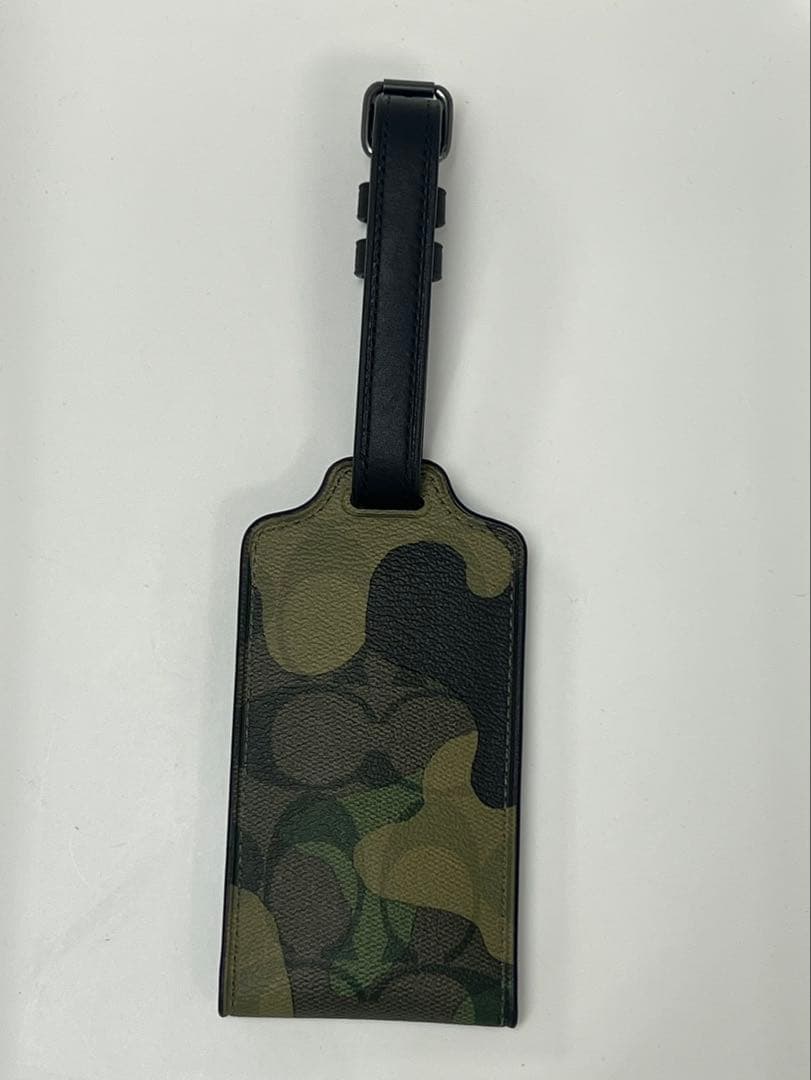 COACH コーチ シグネチャー ラゲッジタグ ネームタグ グリーンマルチ