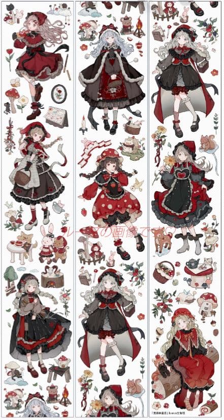 のこり２✩J1027＃黑森林童话(贝壳光)komos切り売り海外人物マステ女の子