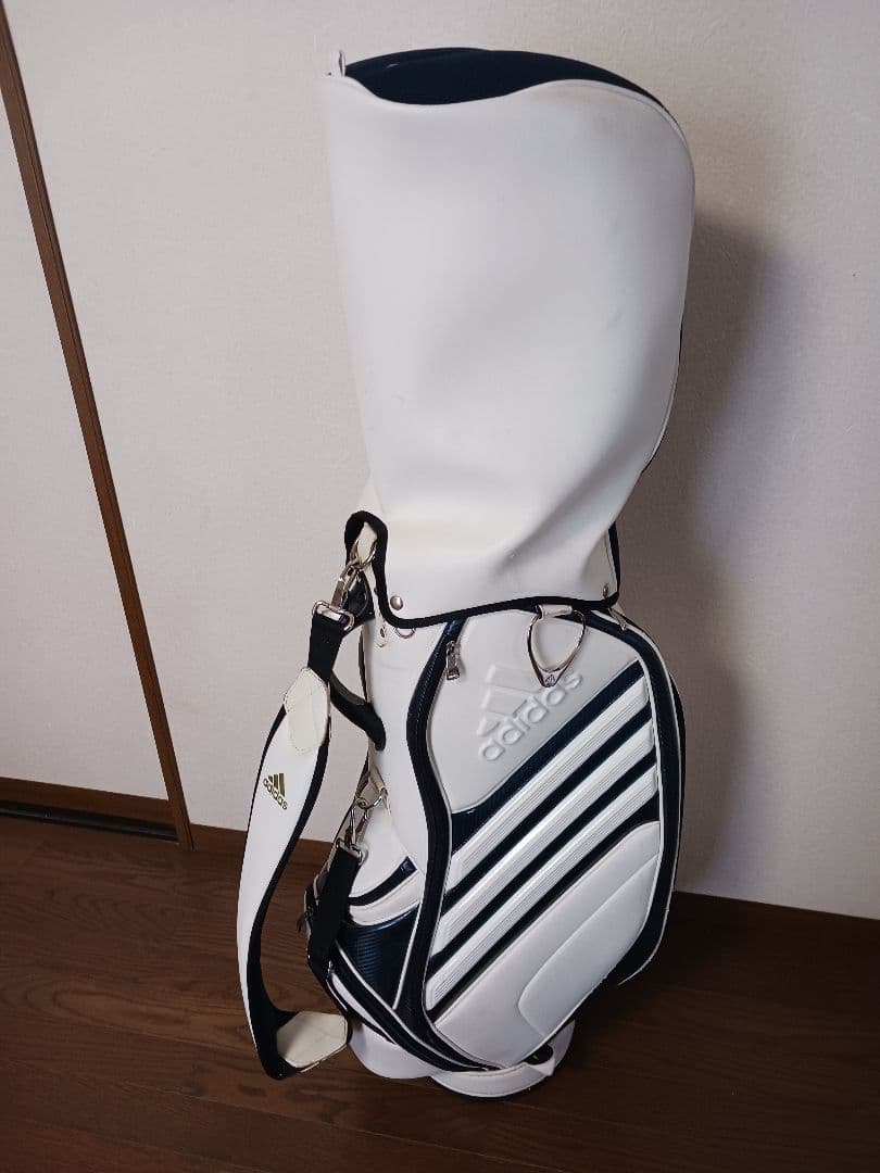 adidas キャディバッグ ホワイト/ネイビー