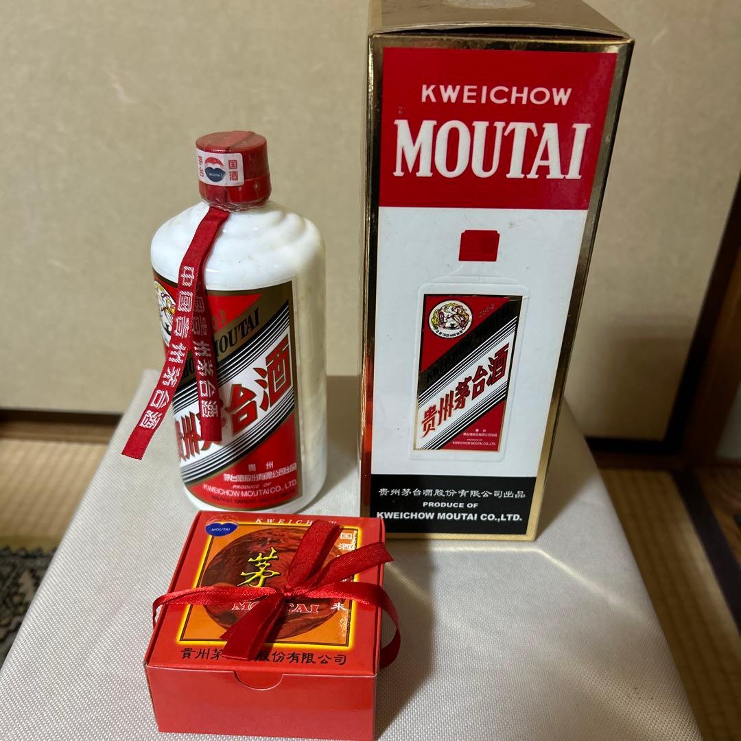 貴州茅台酒 五星麦2002年 天女ラベル未使用オリジナルグラス付