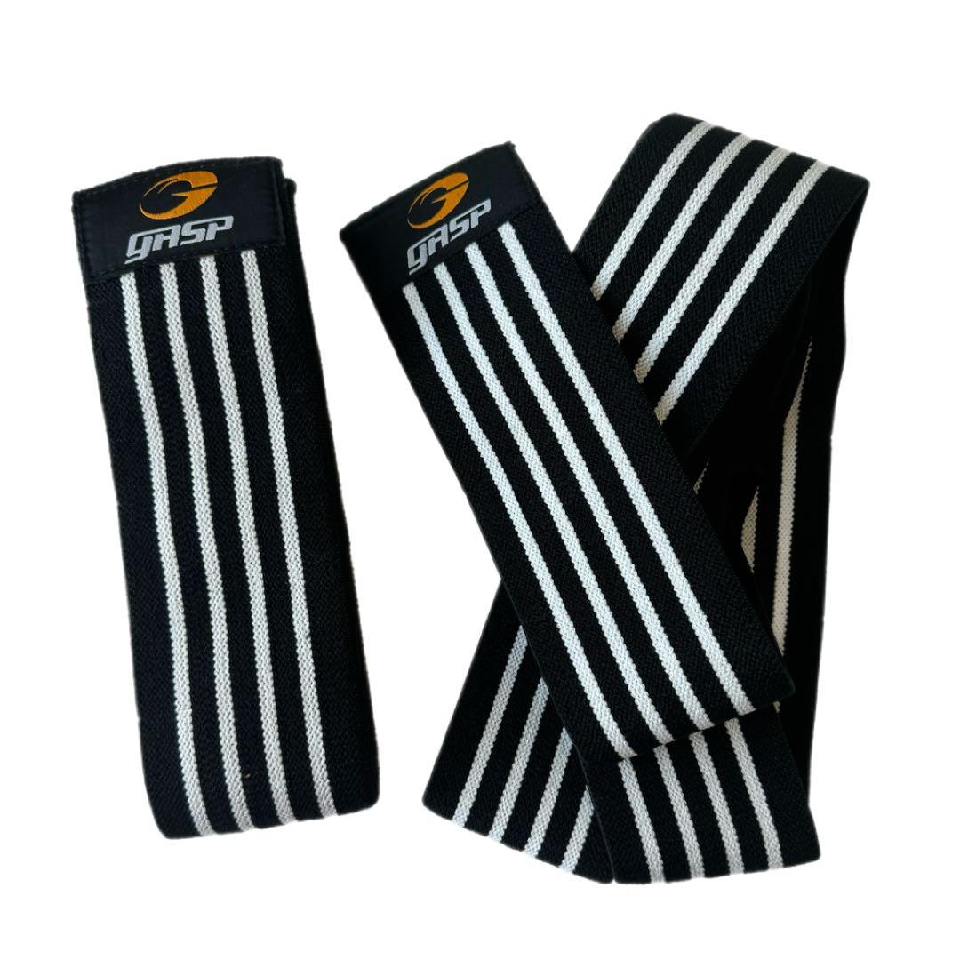 ウエイトトレーニング Gasp Knee wraps, Black/white