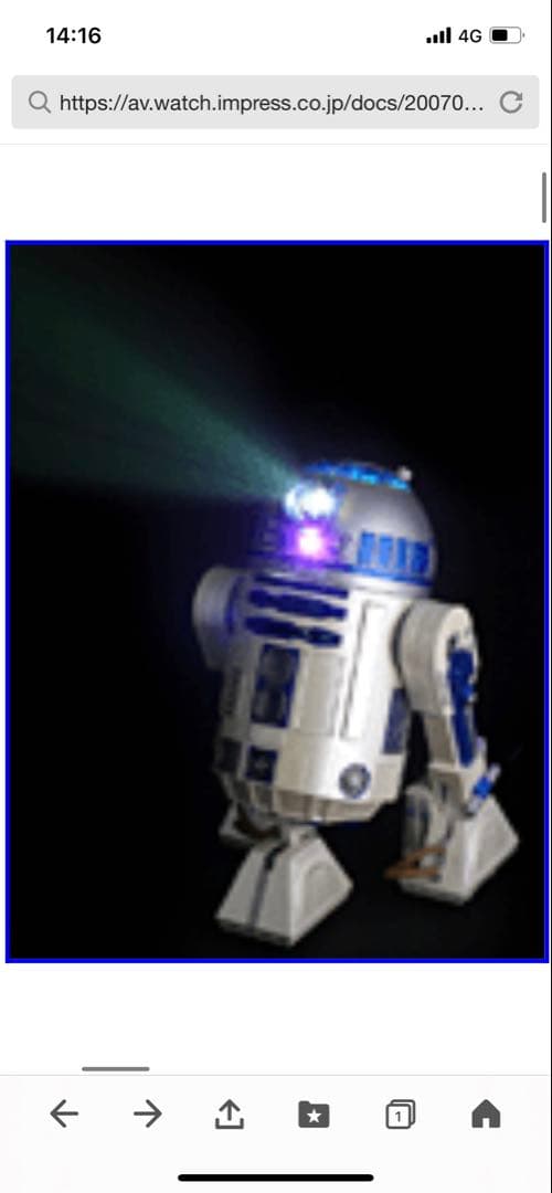 NIKKO社製スターウォーズR2-D2 DVDプロジェクター