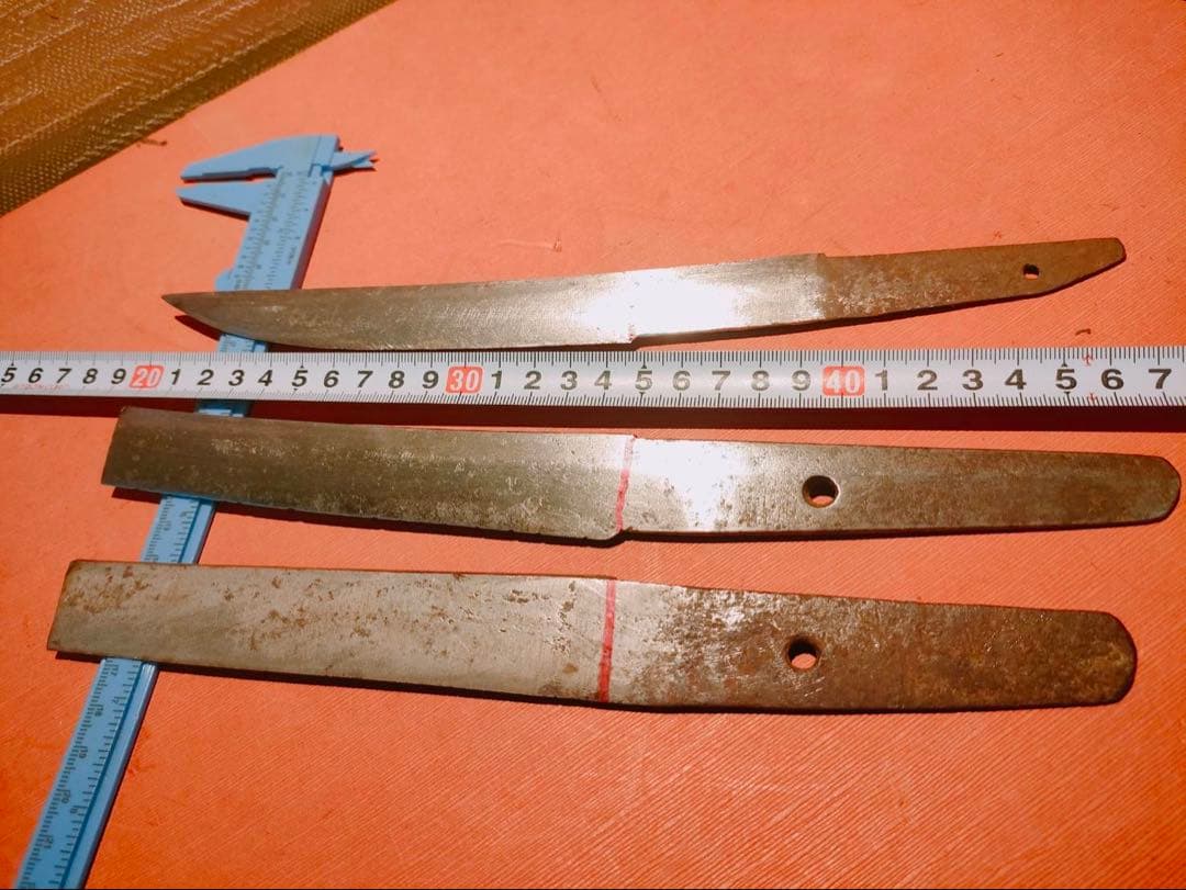 残欠刀 合法サイズに切断済 三品 アウトドア 工作用 研ぎの練習