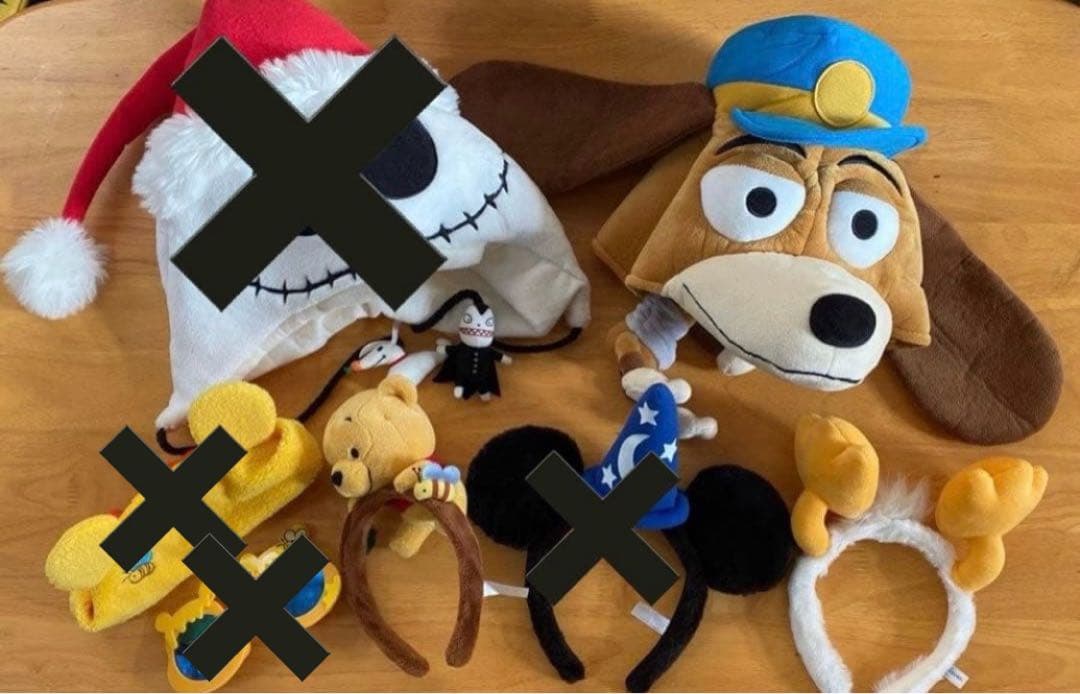 ディズニー　カチューシャ　帽子　7点セット　ジャック　プーさん　ドナルド　ミッキ