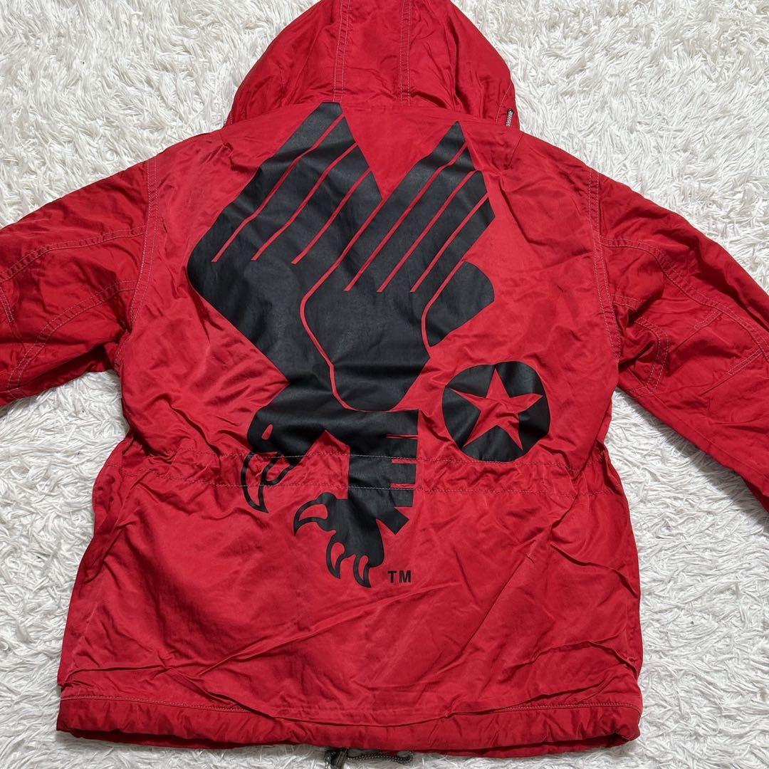 【2277】ellesse エレッセ　スキーウェア　ビッグプリント　イーグル　赤