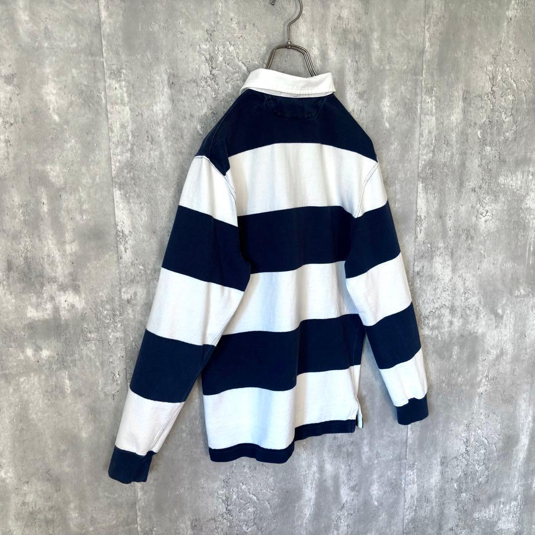 【最高デザイン！】90's ラルフローレン ラガーシャツ 太ボーダー 好配色