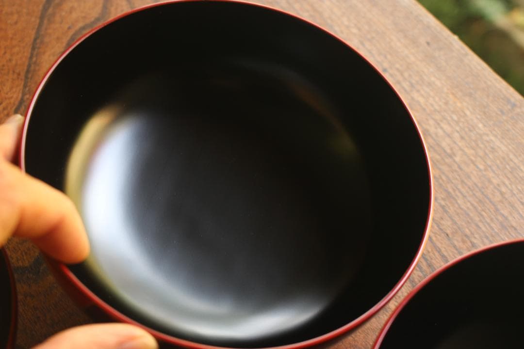 デッドストック！上質朱漆に優美な扇面蒔絵の映える煮物椀2点（検輪島塗雑煮椀