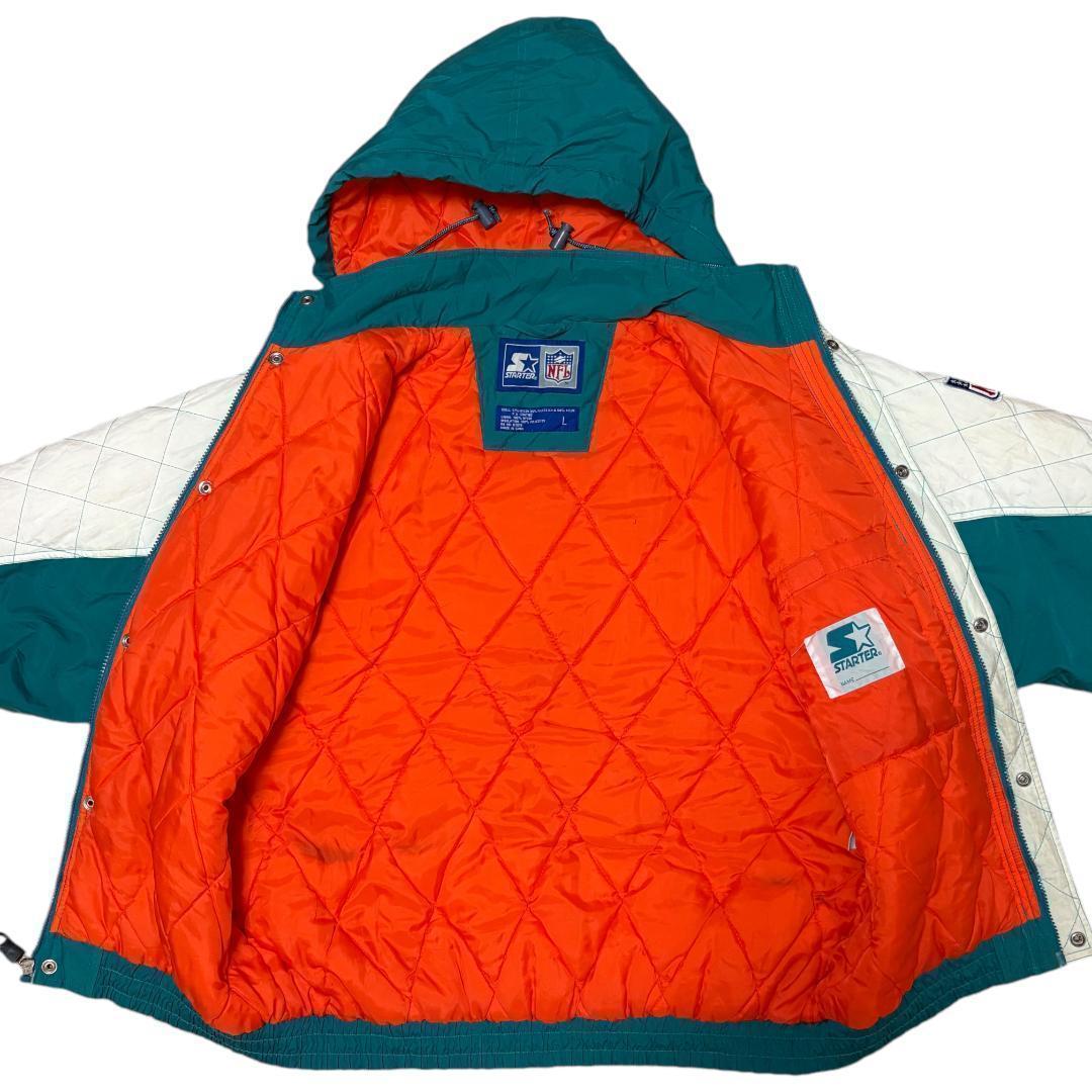 スターター NFLドルフィンズ ジップアップ 中綿ベンチジャケット USA企画L