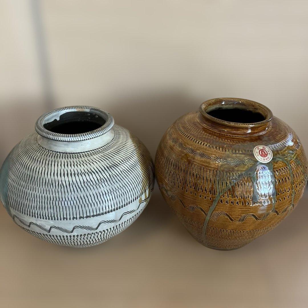 小鹿田焼　おんた焼き　壺　花瓶　大きいサイズ