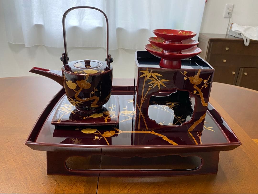 輪島塗屠蘇漆器セット ⭐︎梅竹模様