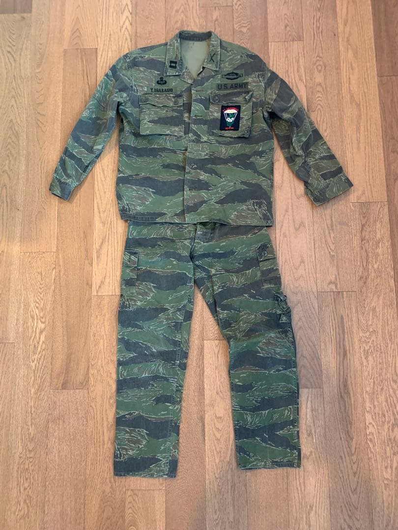 米軍ナム戦タイガーストライプ迷彩服上下セット