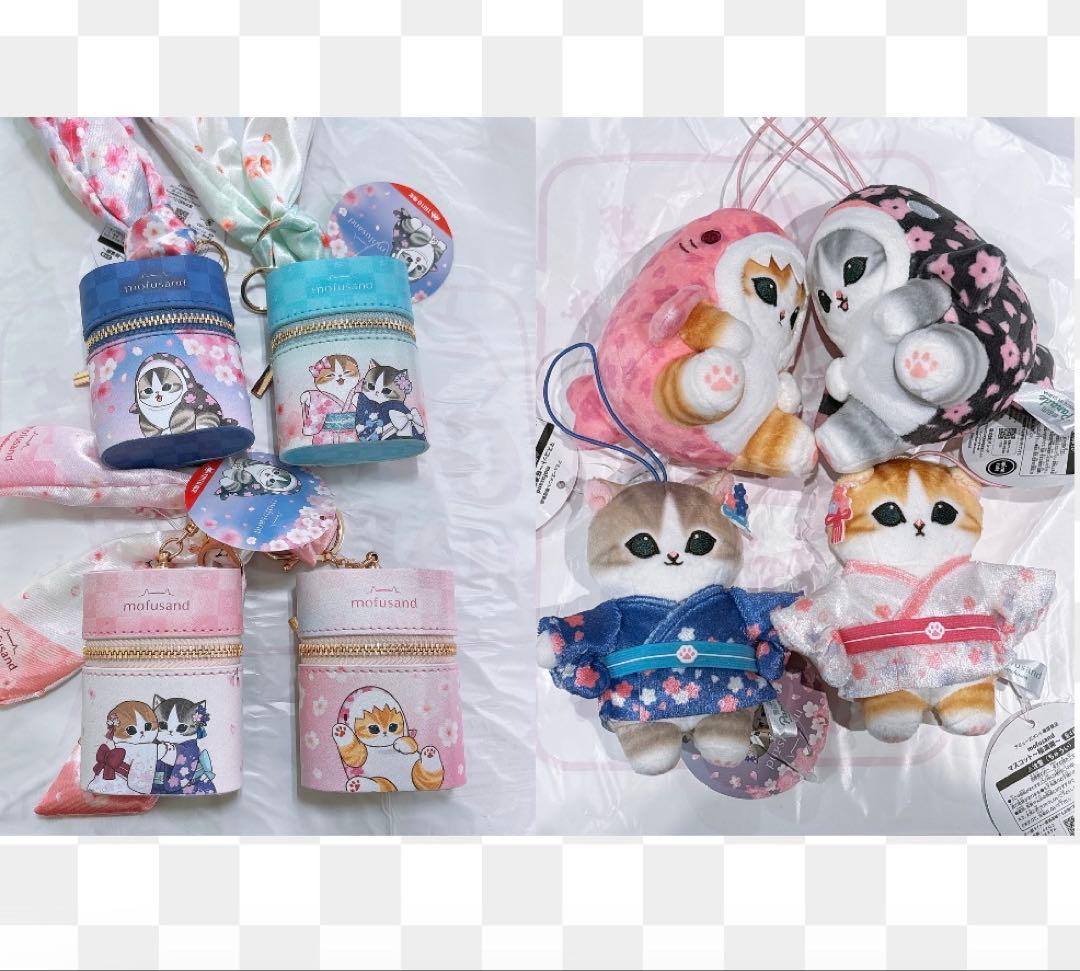 モフサンド mofusand スカーフチャーム付きポーチ 桜満開 マスコット4種