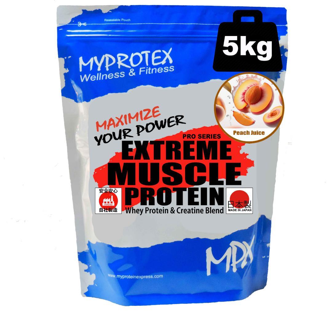 国産プロテイン5kg★ホエイ＆ソイ★マイプロテック ★ピーチ味W★送料無料T