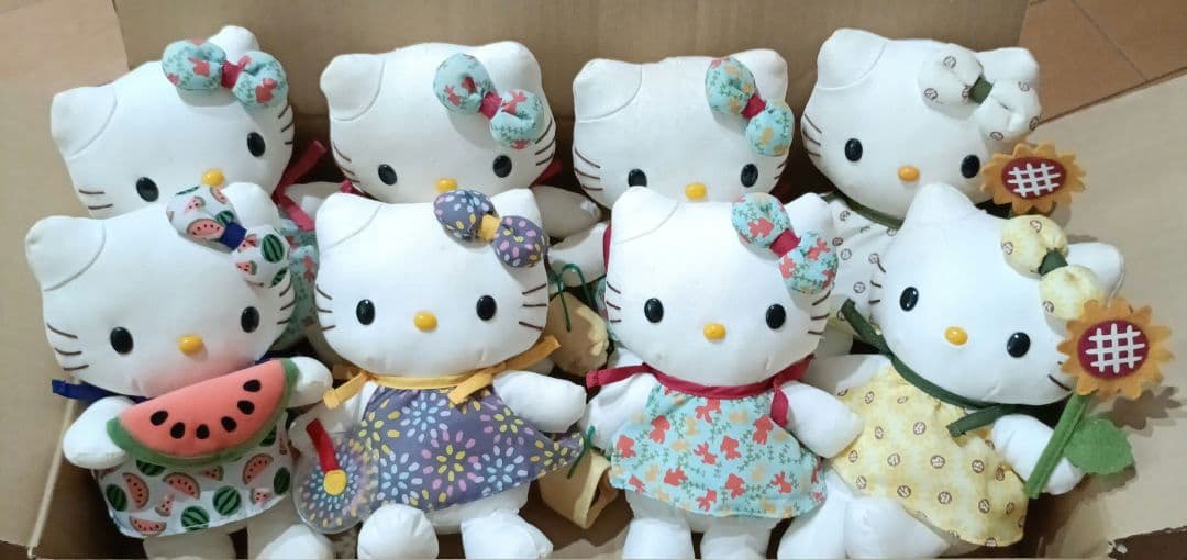 レア希少★ハローキティ★夏★蚊取り線香★花火★ヒマワリ★すいか★ぬいぐるみ★8体