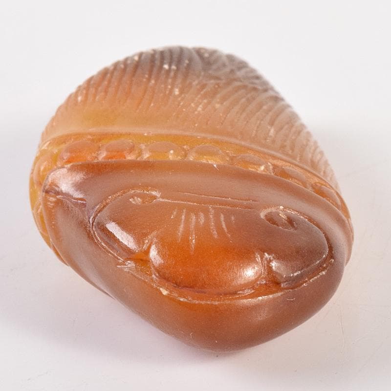 中国　玉石彫刻　筍　根付　C　7932E