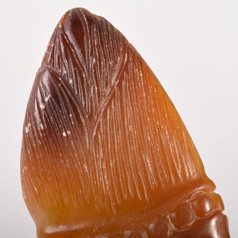 中国　玉石彫刻　筍　根付　C　7932E