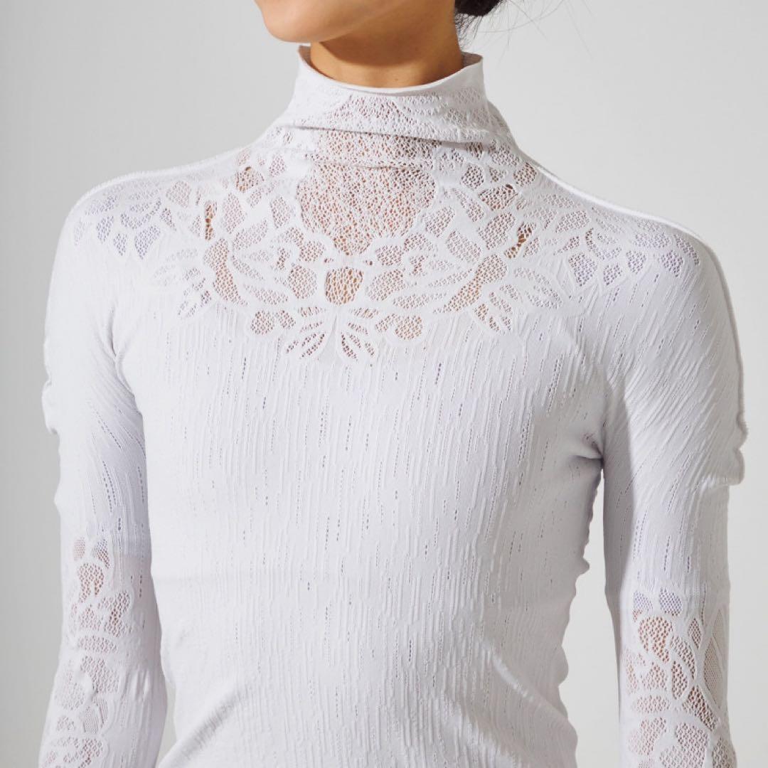 長袖　ハイネック バレエ　ヨガ　社交ダンス　ベリーダンス　白　ホワイト　グレー