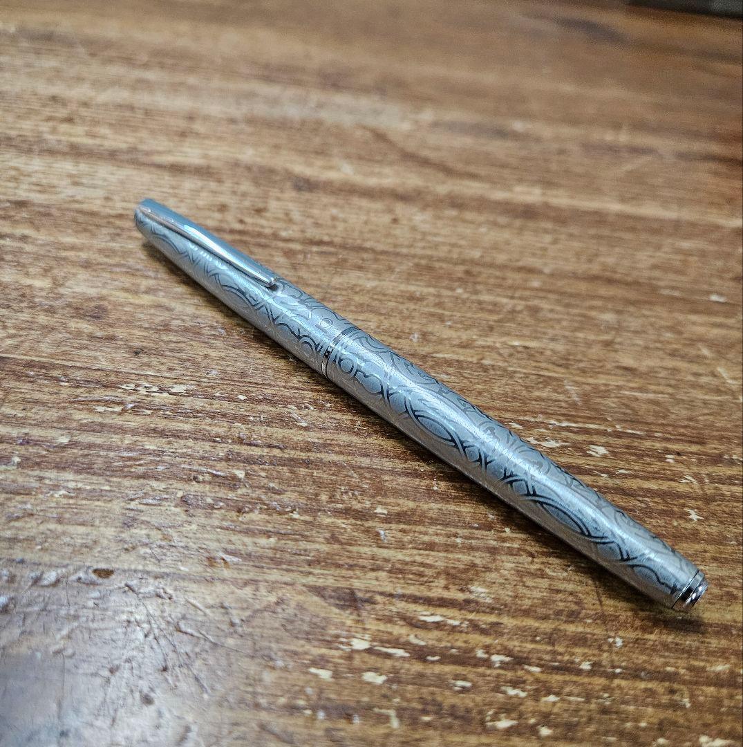 プラチナ 万年筆 ペン先18KWG 唐草模様 ヴィンテージ ホワイトゴールド