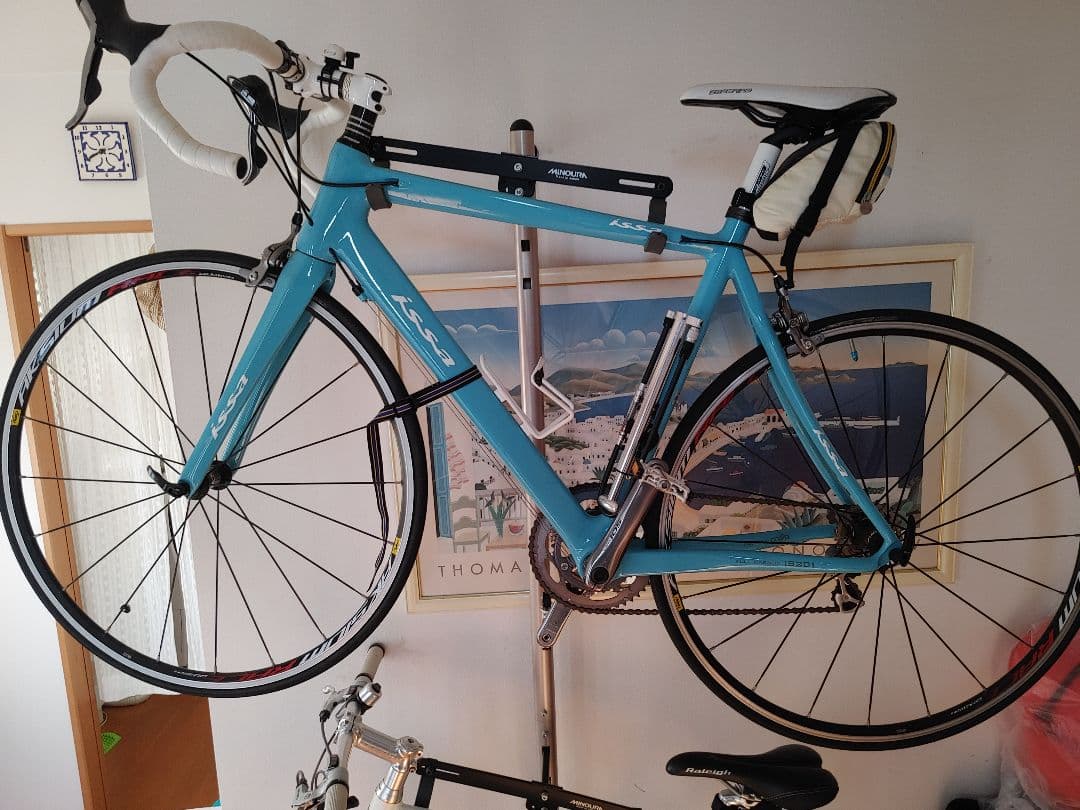 トライアスロンバイク 水色 アルミフレーム