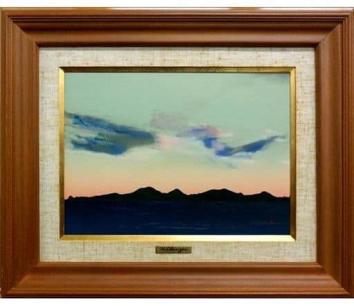 【真作】鎮西直秀「八重山暮色」キャンバス4号油彩