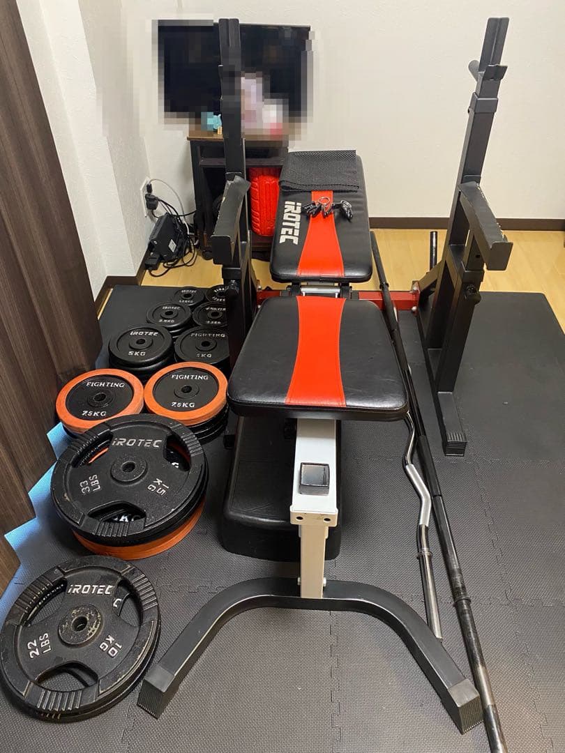 ホームジム ラック調整可能ベンチ バーベル プレート 定価15万超