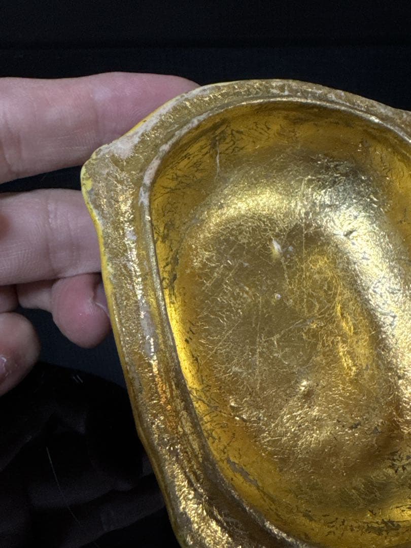 平安 真清水 蔵六 造 交跡 内金箔張 大亀 香合 桐共箱付