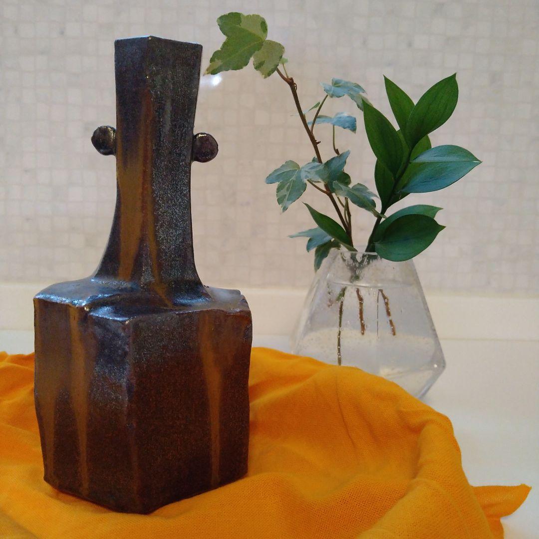 花入　鼎窯(かなえがま) 三代目　加藤春鼎作 瀬戸焼