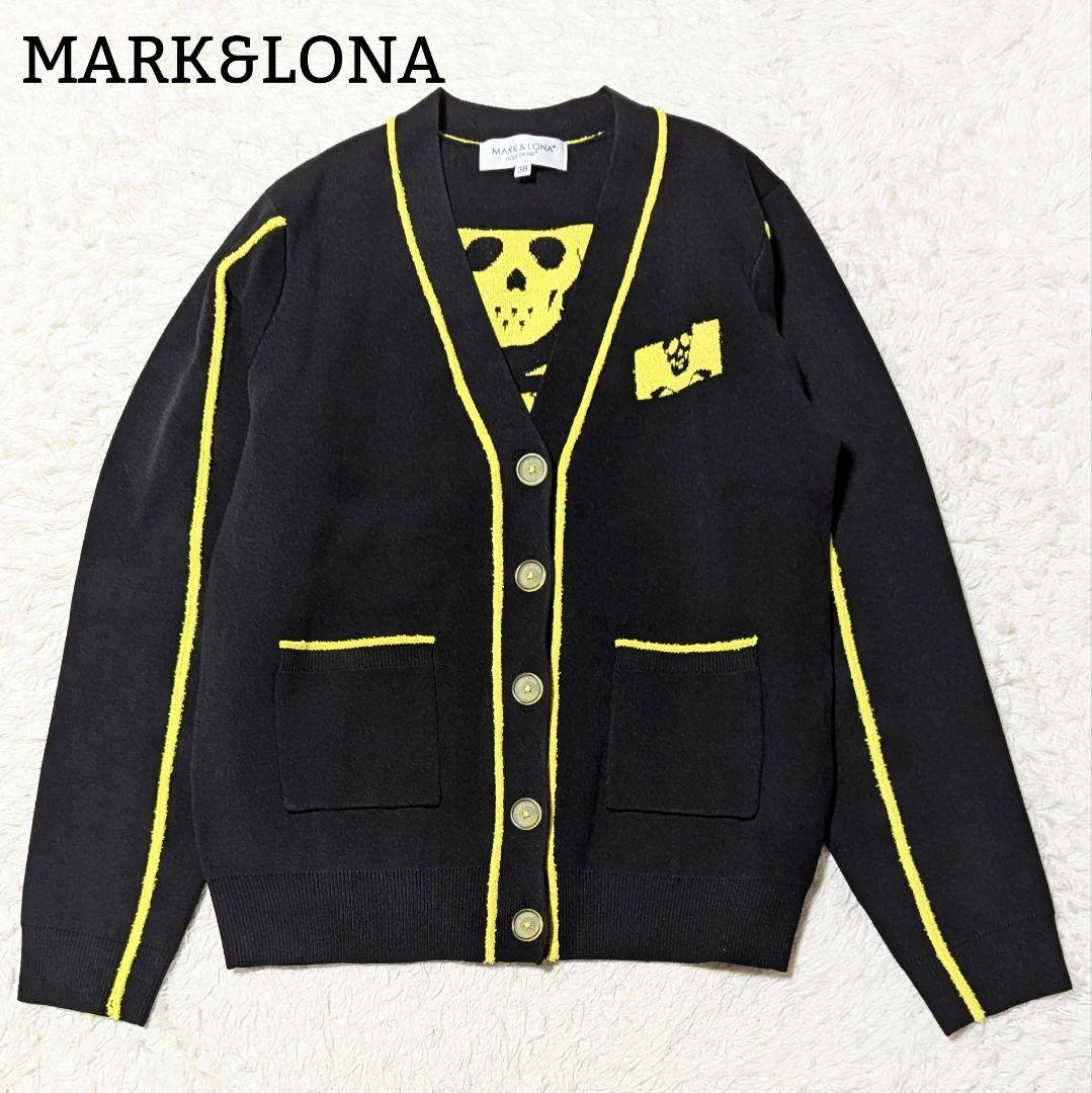 極美品◎マークアンドロナ 2024年 Pave カーディガン スカルロゴ 黒 M
