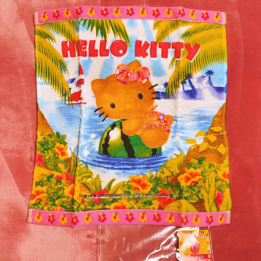 希少レア　ハローキティ　日焼けキティ　タオル　スイカ　日本限定　2002 レトロ