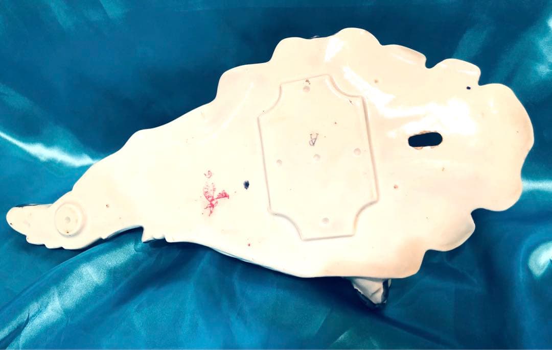 マイセン アンティーク☆ウォールフラワーベース♪大型35cm☆流水波形花々★希少