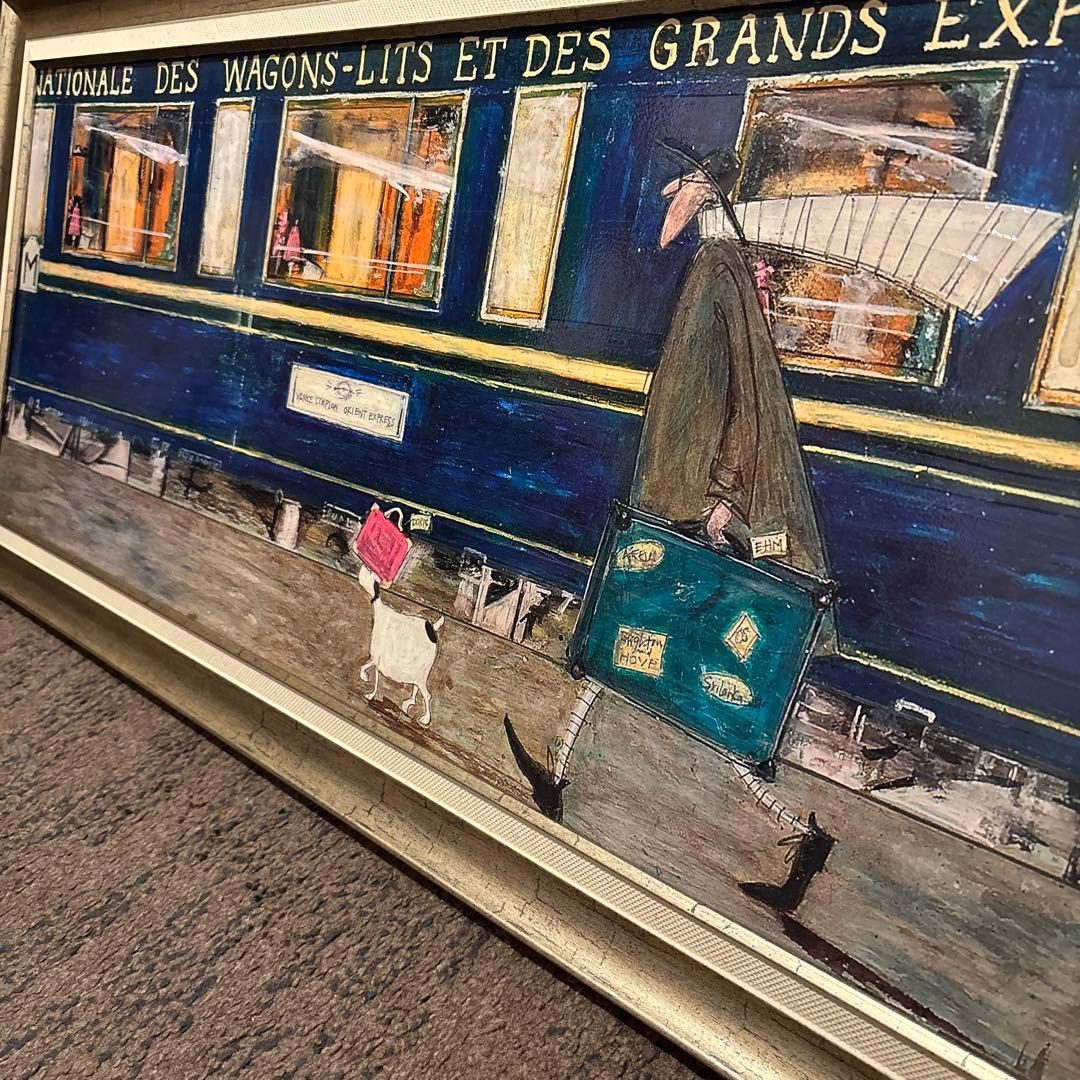 極美品‼️✨絵画【サムトフト】イケてるオリエント急行 ゴールドフレーム