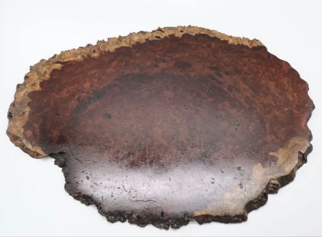 瘿木台 茶台　かりん　茶道具　送料込み250106