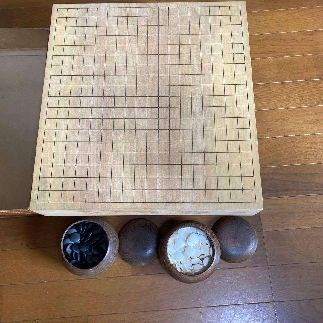 榧碁盤と碁石セット