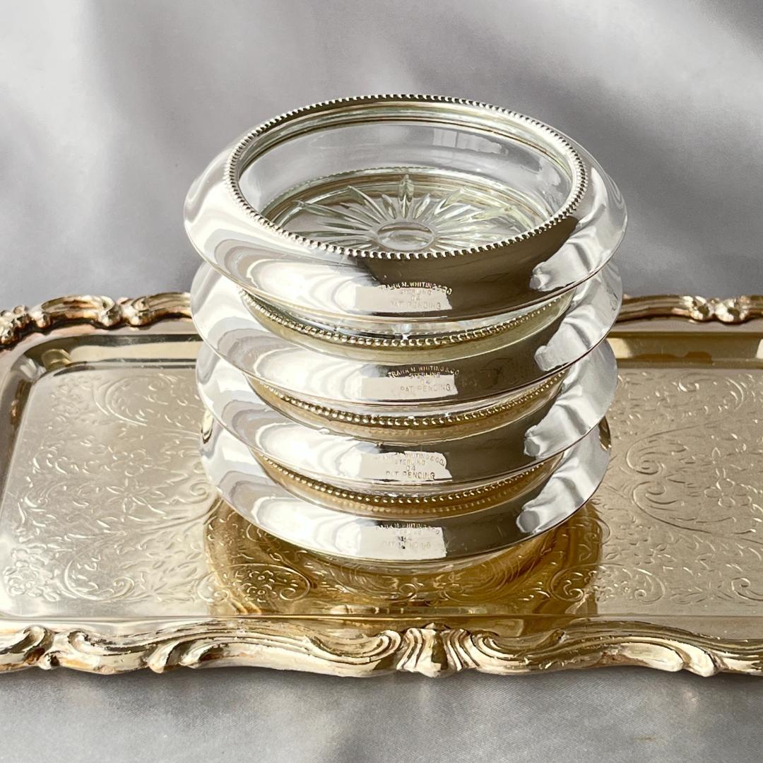 【Frank M. Whiting】 パール グラスコースター【純銀/ガラス】