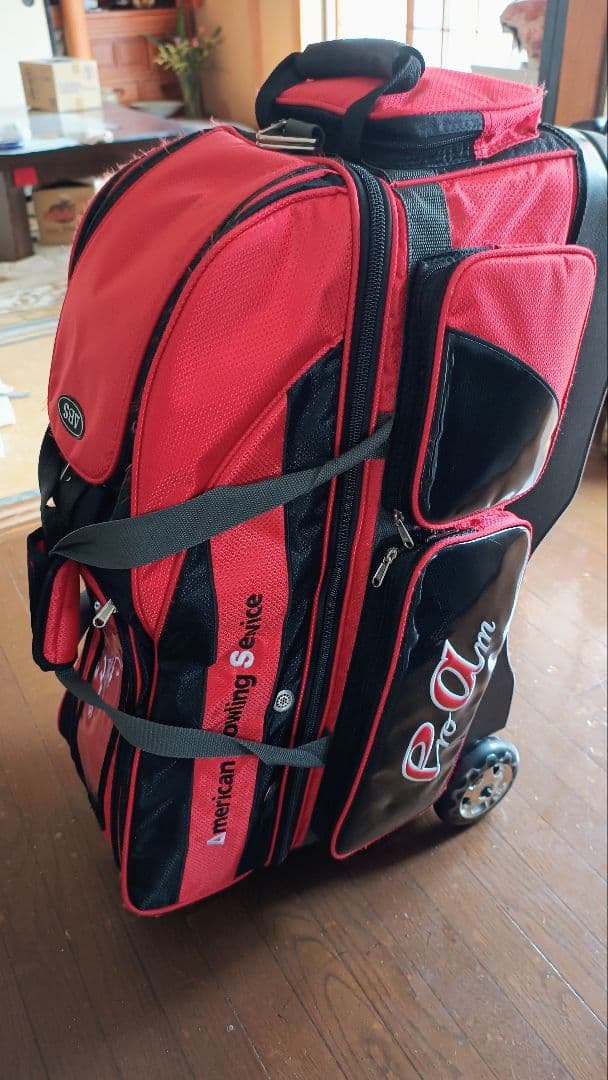 ABS ボウリング用バッグ キャスター付き レッド