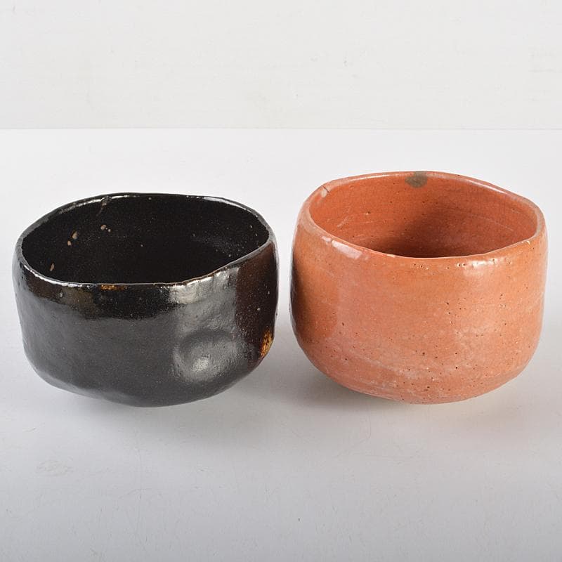 茶道具　楽吉左衛門　長入作　赤黒楽茶碗　書付旦入識箱　M　R7076