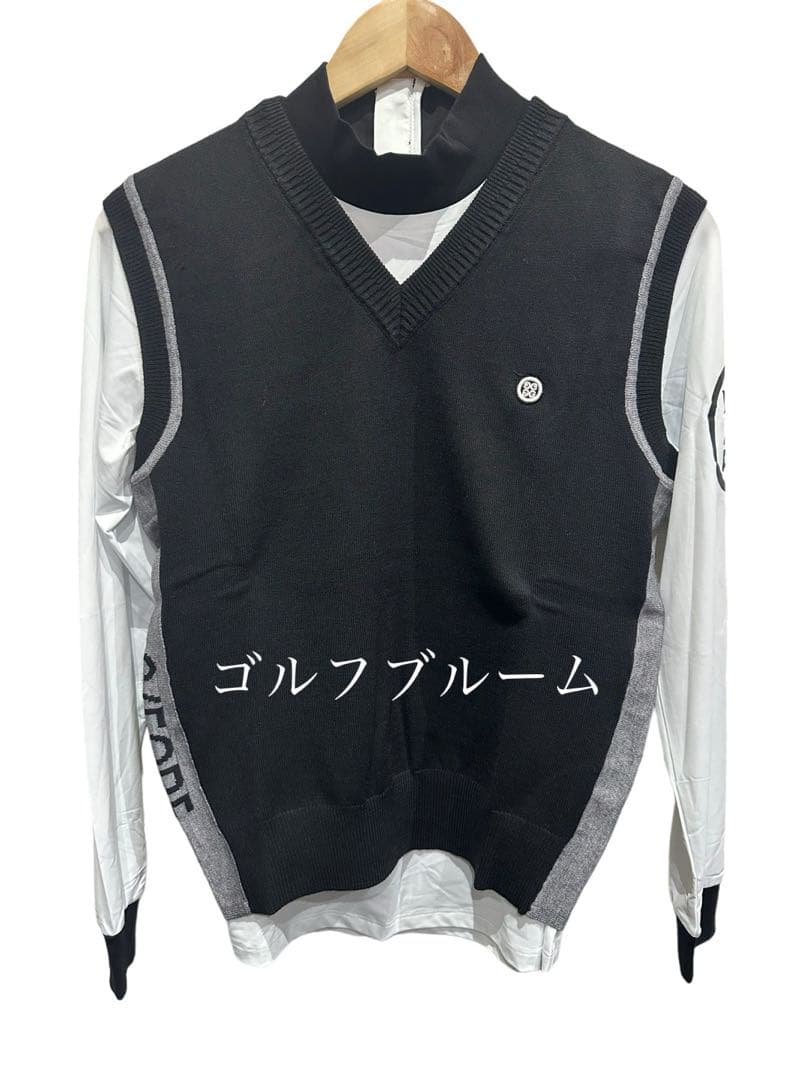 G/FORE韓国ジーフォアレディースニットベストsizeMブラック　①