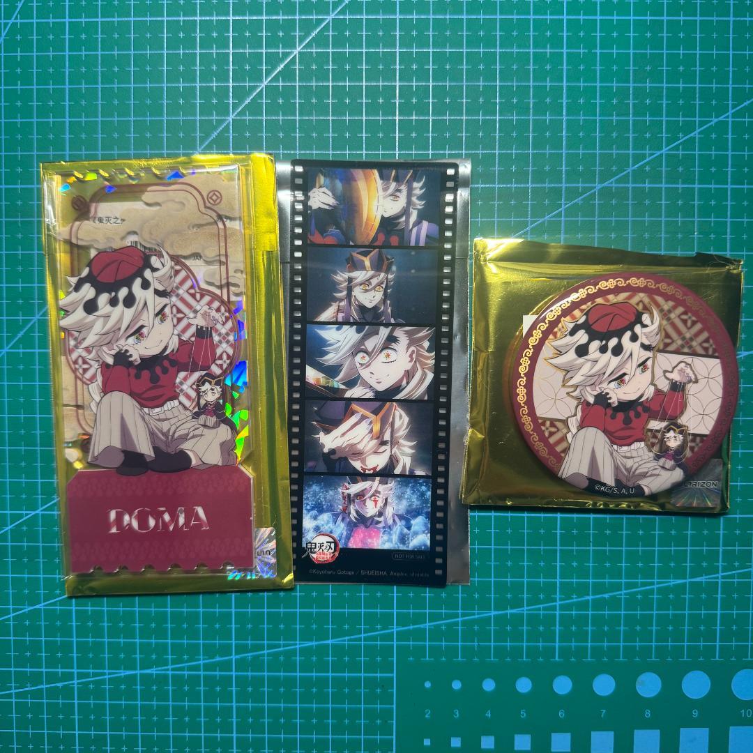 鬼滅の刃 中国限定 非遺 童磨 缶バッジ、アクリルチケット、フィルムカード