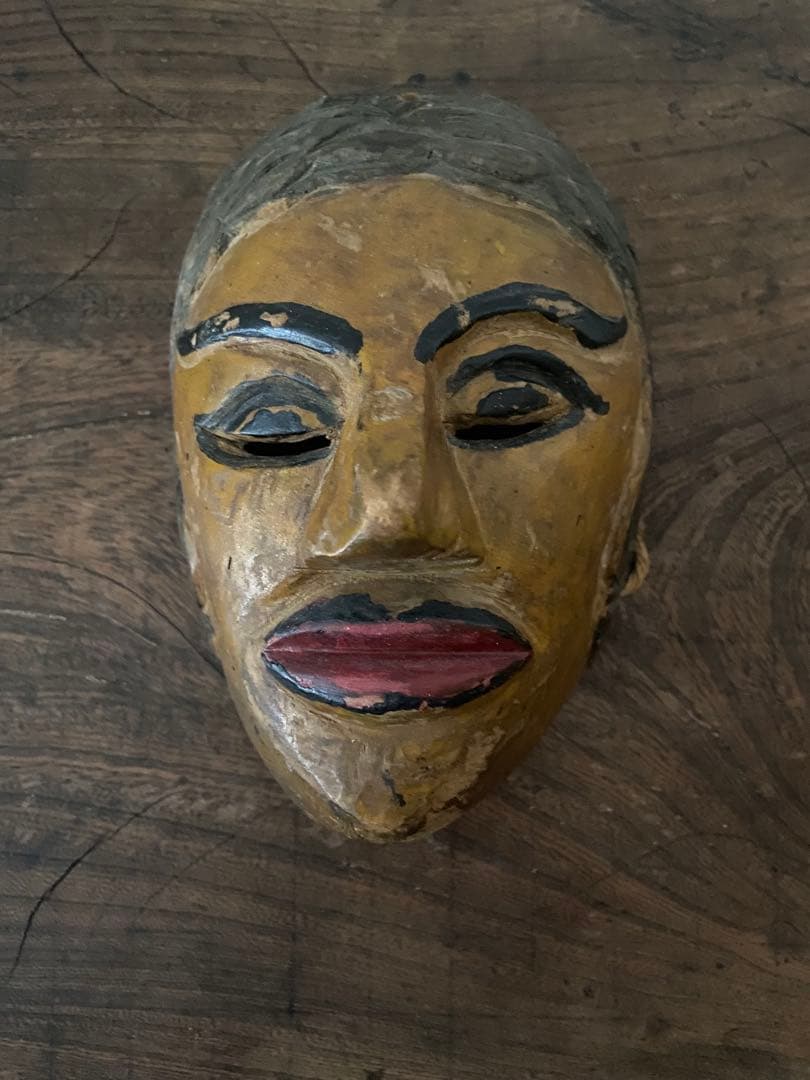 木彫 仮面 行道面 プリミティブマスク 古作 オブジェ