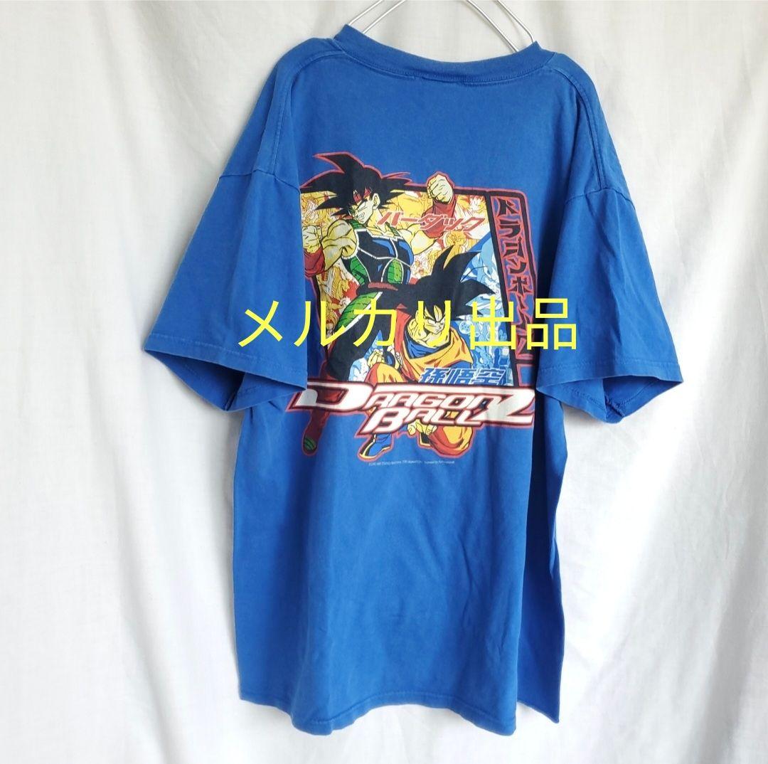 ドラゴンボール　バーダック 悟空 USA カタカナ ロゴ 半袖 tシャツ青