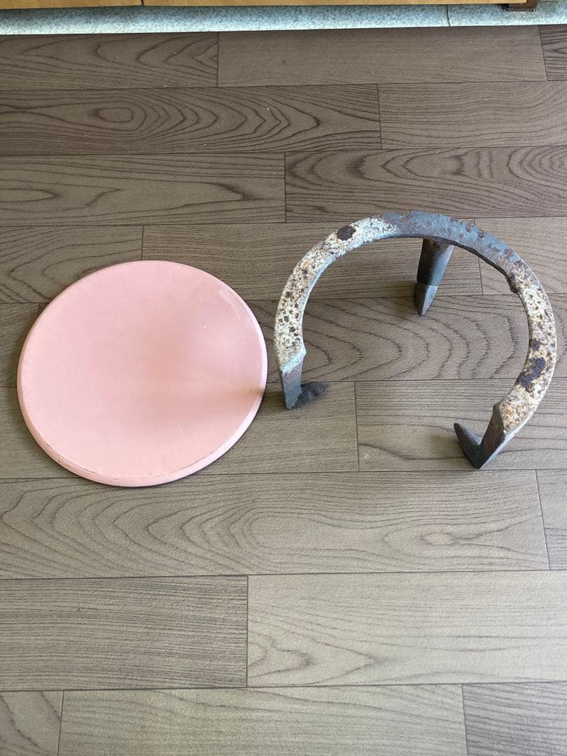 唐銅風炉 五徳 底瓦 織部敷瓦 箱付 茶道具 釜 茶釜